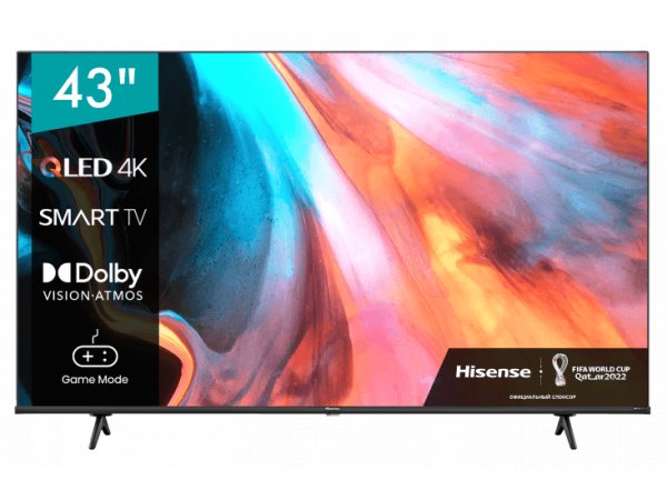 Телевизор 43" Hisense 43E7HQ, 3840x2160, DVB-T /T2 /C, HDMIx3, USBx2, WiFi, Smart TV, черный 43E7HQ