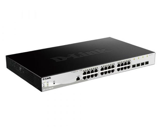 Коммутатор D-Link DGS-1210-28MP/ME/B 24G 4SFP 24PoE 370W управляемый