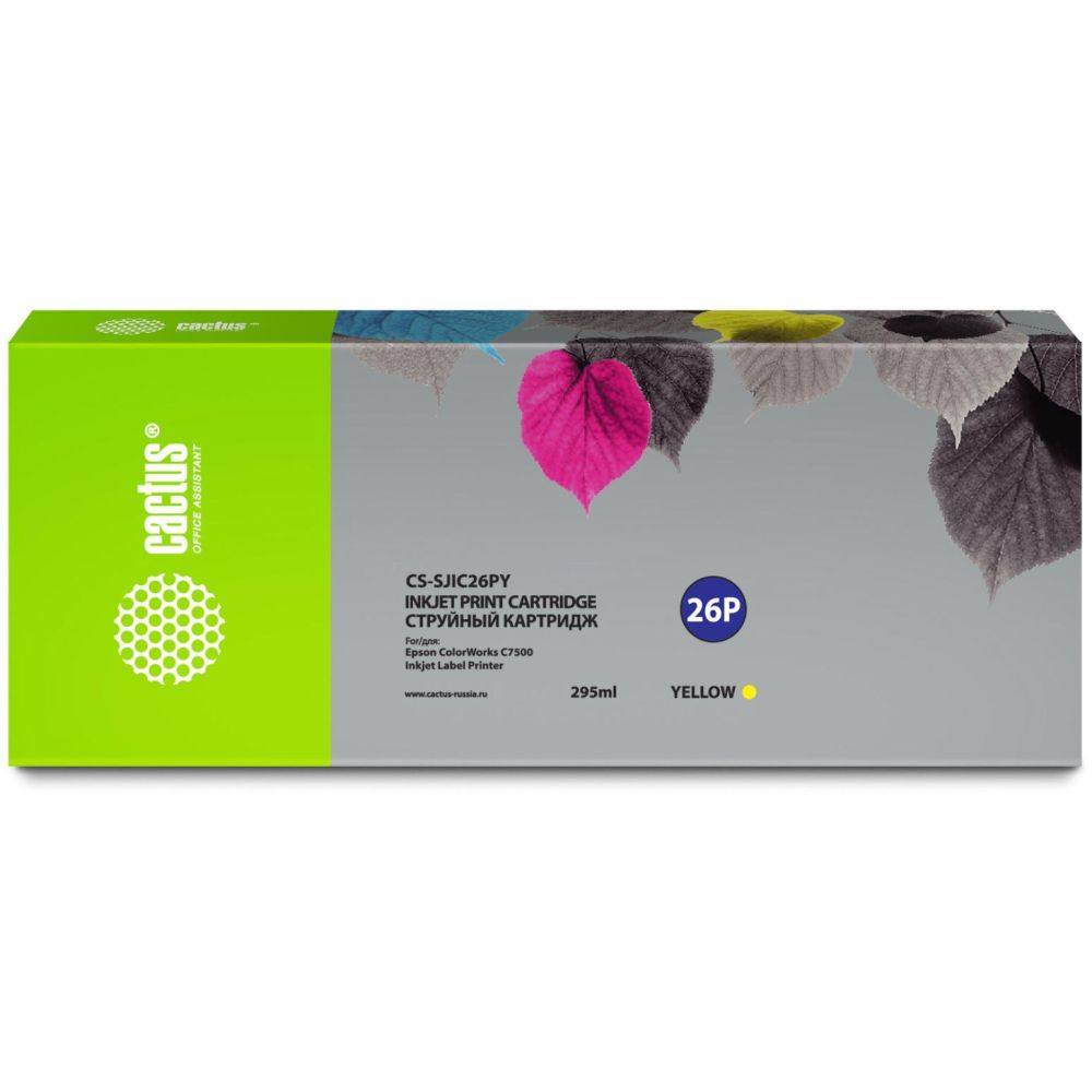 Картридж струйный Cactus CS-SJIC26PY C33S020621 желтый (295мл) для Epson ColorWorks TM-C7500