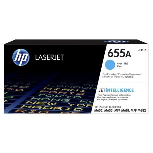 Картридж лазерный HP 655A CF451A голубой (10500стр.) для HP M652/653/M681/682