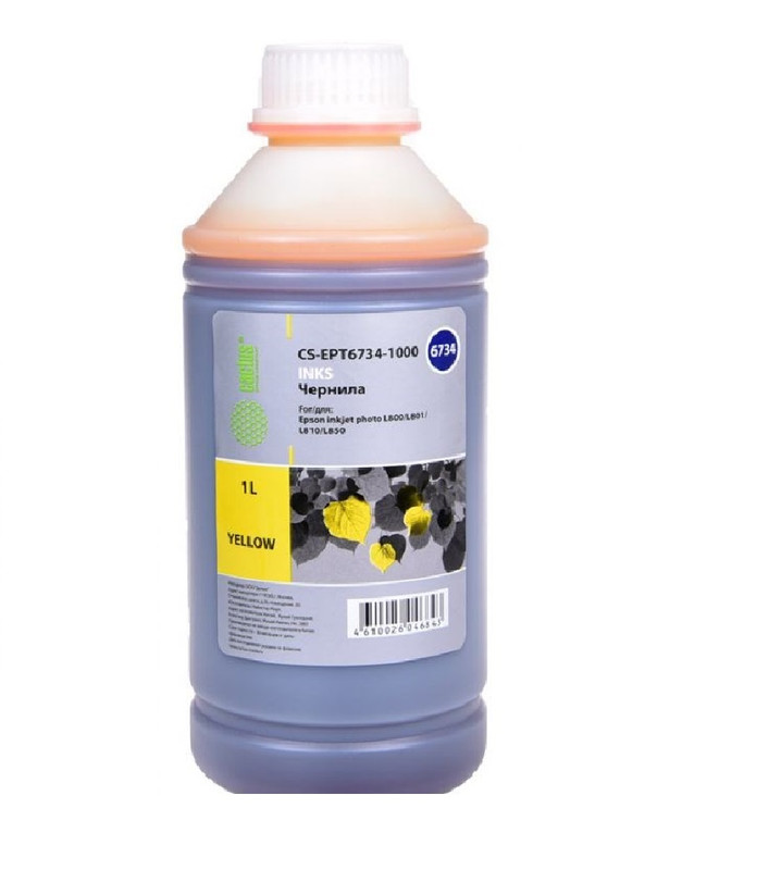 Чернила Cactus CS-EPT6734-1000 T6734 желтый 1000мл для Epson L800/L810/L850/L1800