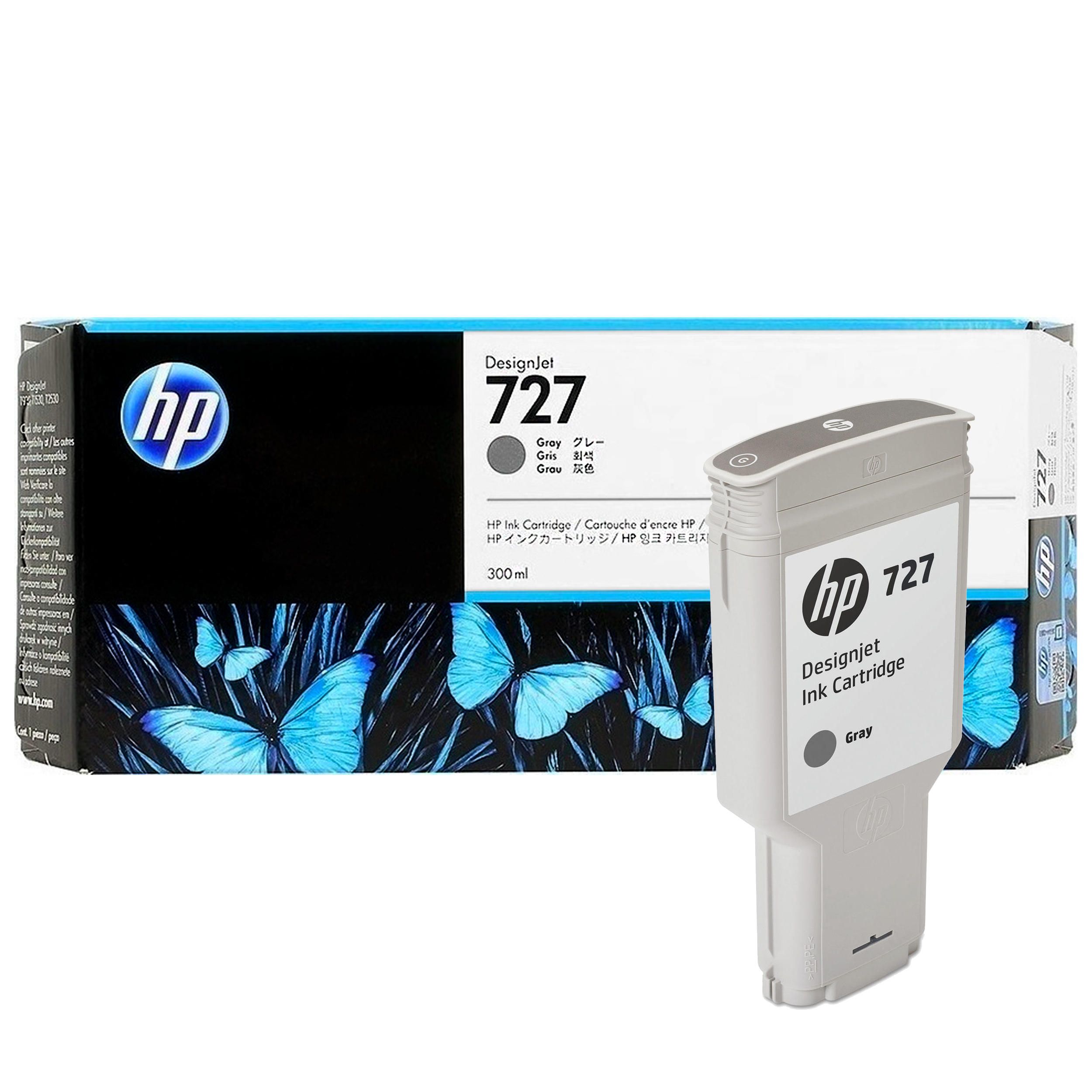 Картридж струйный HP 727 F9J80A серый (300мл) для HP DJ T1500/T1530/T2530/T920/T930