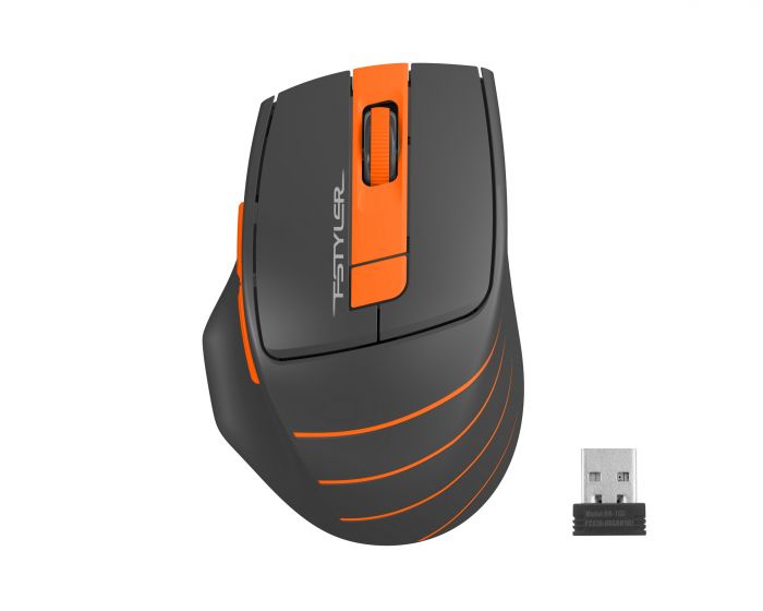 Мышь A4Tech Fstyler FG30S серый/оранжевый оптическая (2000dpi) silent беспроводная USB (6but)