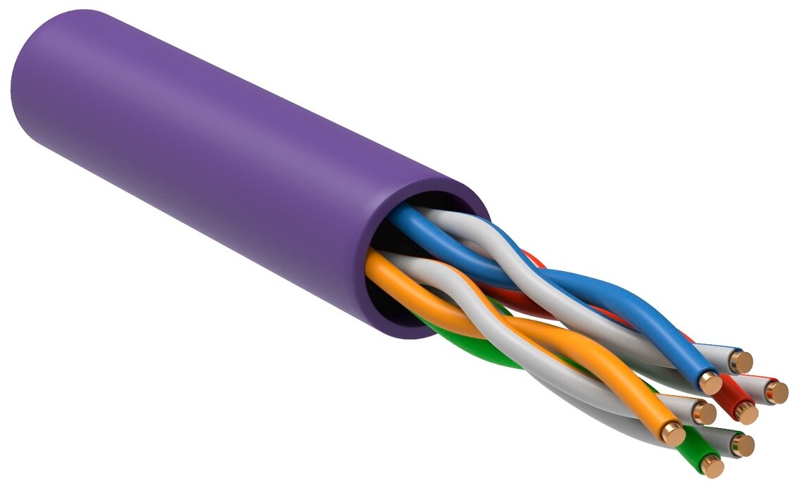 Кабель информационный ITK LC1-C5E04-126 кат.5E U/UTP 4X2X24AWG LSZH внутренний 305м фиолетовый