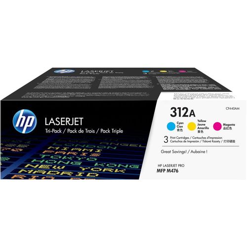 Картридж лазерный HP 312A CF440AM голубой/желтый/пурпурный x3упак. (2400стр.) для HP CLJ Pro M476