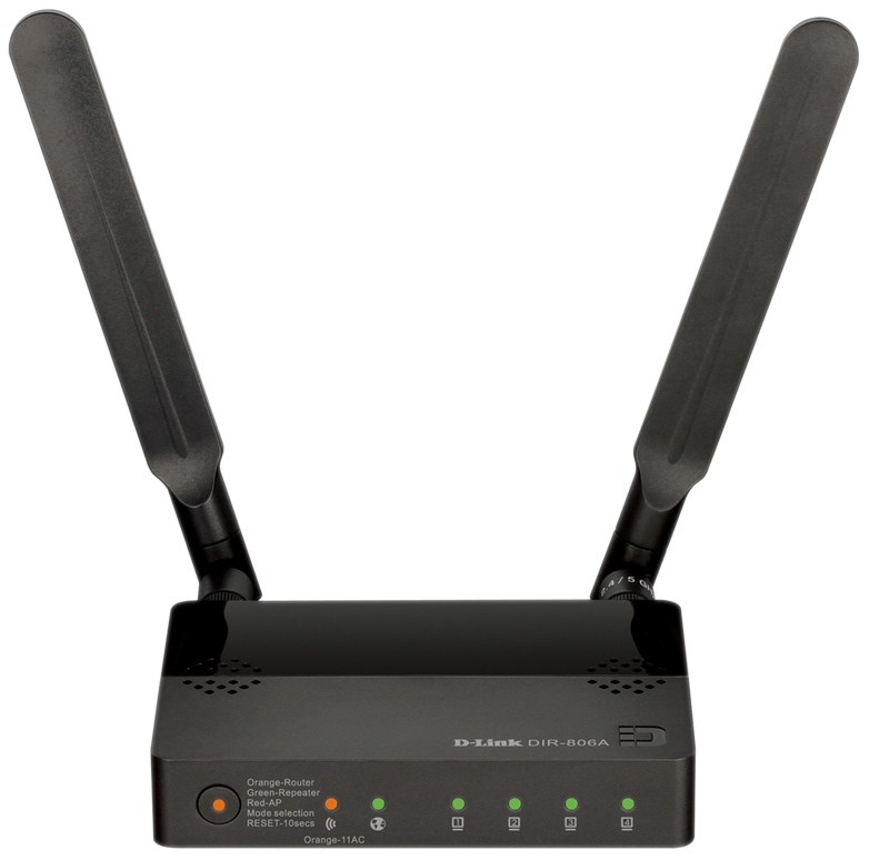 Роутер беспроводной D-Link DIR-806A/RU AC750 10/100BASE-TX черный