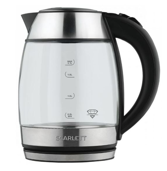 Чайник электрический Scarlett SC-EK27G94 1.7л. 2200Вт нержавеющая сталь (корпус: стекло)