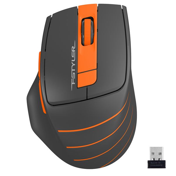 Мышь A4Tech Fstyler FG30 серый/оранжевый оптическая (2000dpi) беспроводная USB (6but)
