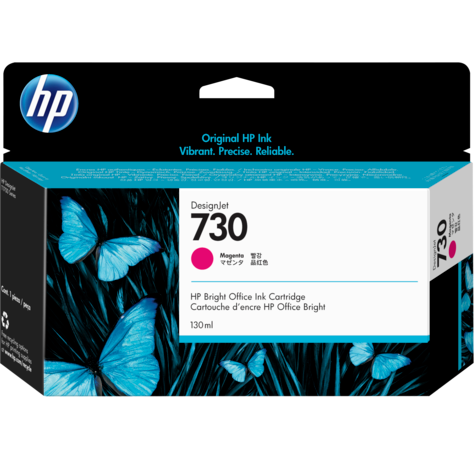 Картридж струйный HP 730 P2V63A пурпурный (130мл) для HP DJ T1700