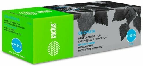 Картридж лазерный Cactus CS-CF531A CF531A голубой (900стр.) для HP LJ M180n/M181fw