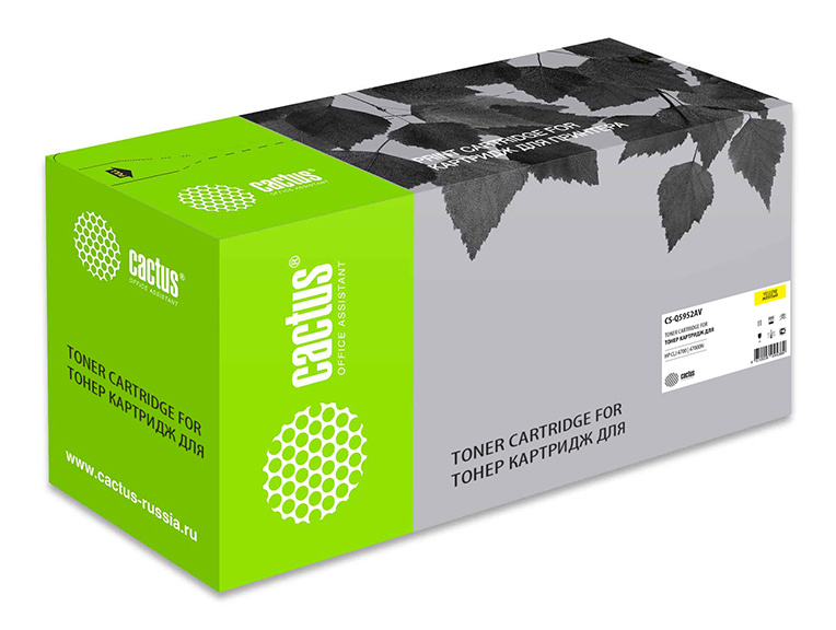 Картридж лазерный Cactus CS-Q5952AV желтый (10000стр.) для HP CLJ 4700