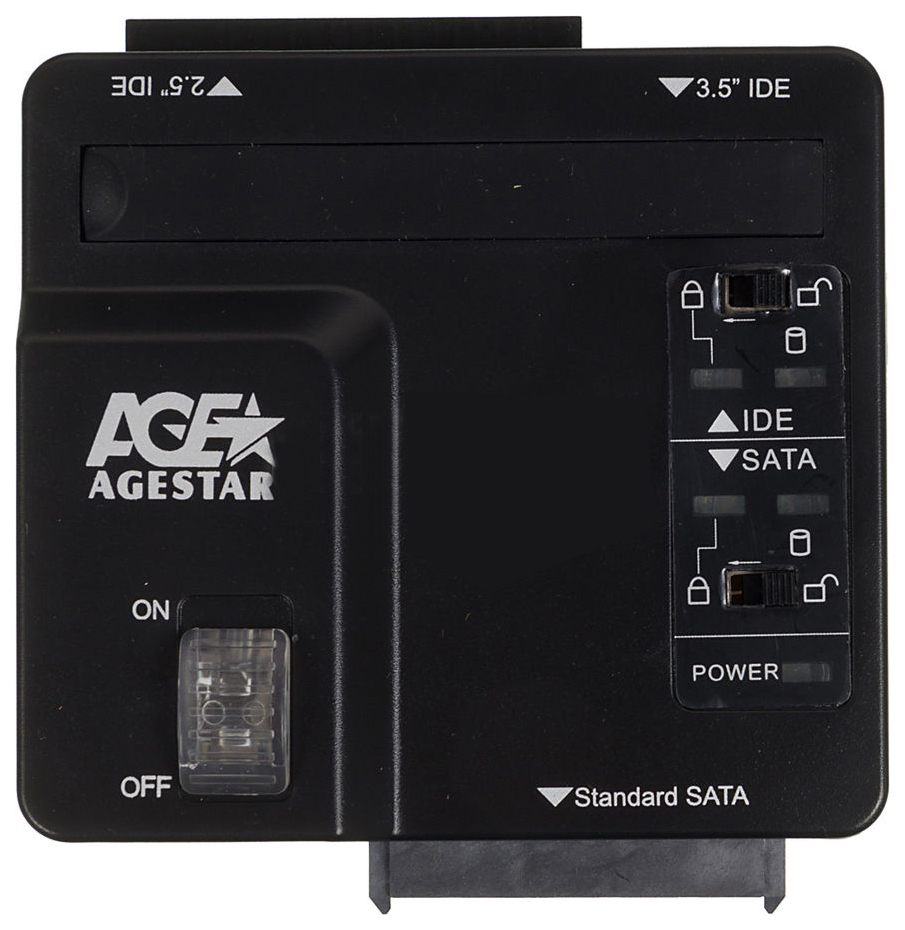 Адаптер-переходник для HDD/SSD AgeStar 3FBCP SATA IDE USB3.0 пластик черный