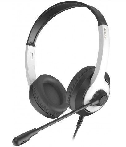 Наушники с микрофоном A4Tech Fstyler FH100U белый/черный 2м накладные USB оголовье (FH100U (PANDA))