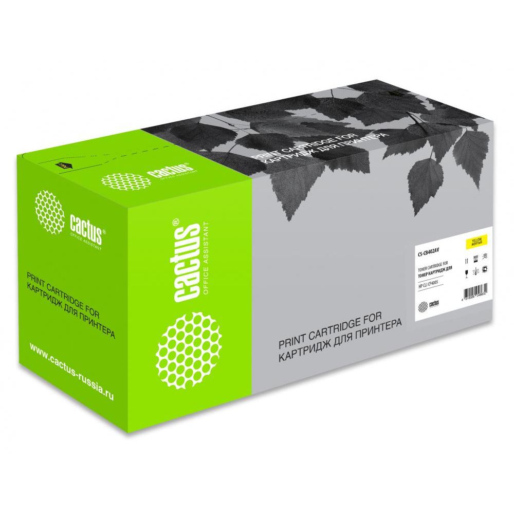 Картридж лазерный Cactus CS-CB402AV желтый (7500стр.) для HP CLJ CP4005/CP4005DN/CP4005N