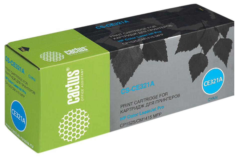 Картридж лазерный Cactus CS-CE321A CE321A голубой (1300стр.) для HP LJ CP1525