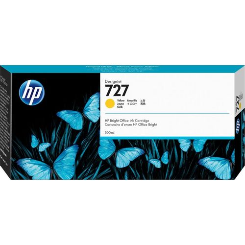 Картридж струйный HP 727 F9J78A желтый (300мл) для HP DJ T1500/T1530/T2530/T920/T930