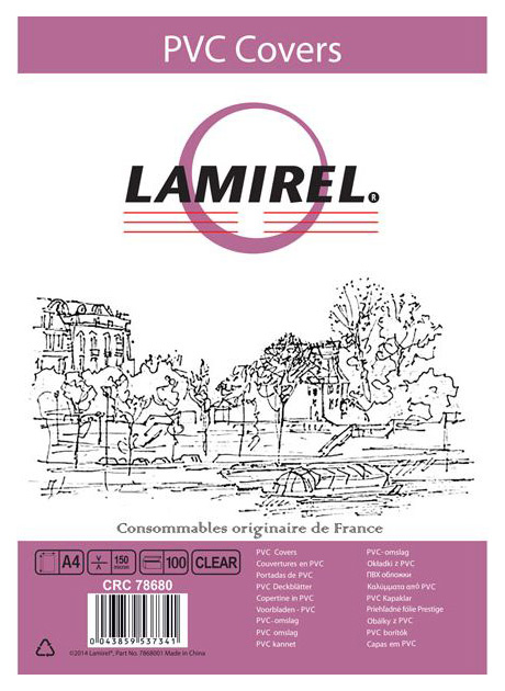 Обложки для переплёта Fellowes A4 прозрачный (100шт) Lamirel (LA-78680)