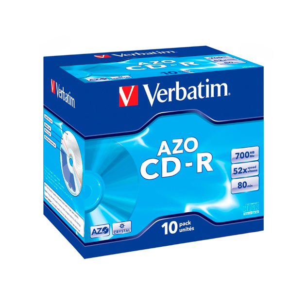 Диск CD-R Verbatim 700Mb 52x Jewel case (10шт) (43327)