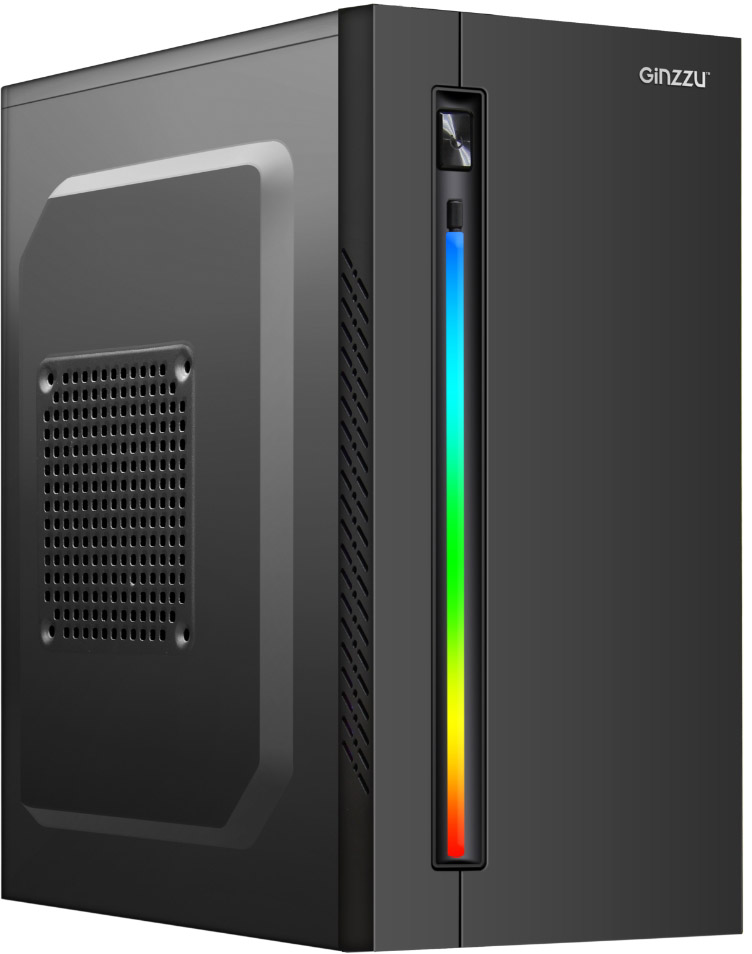 Корпус Ginzzu D350 2*USB 2.0,AU RGB