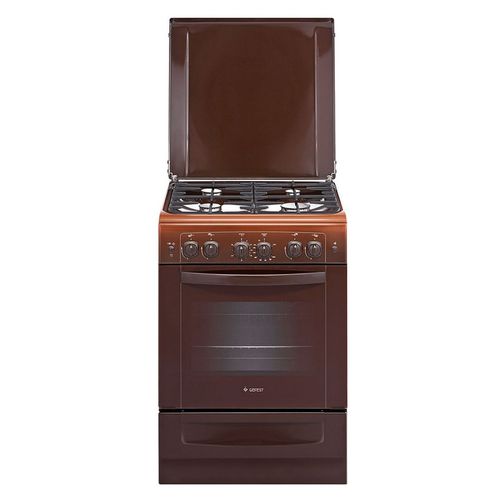 Газовая плита GEFEST ПГ 6100-02 0001, газовая духовка, чугун, коричневый