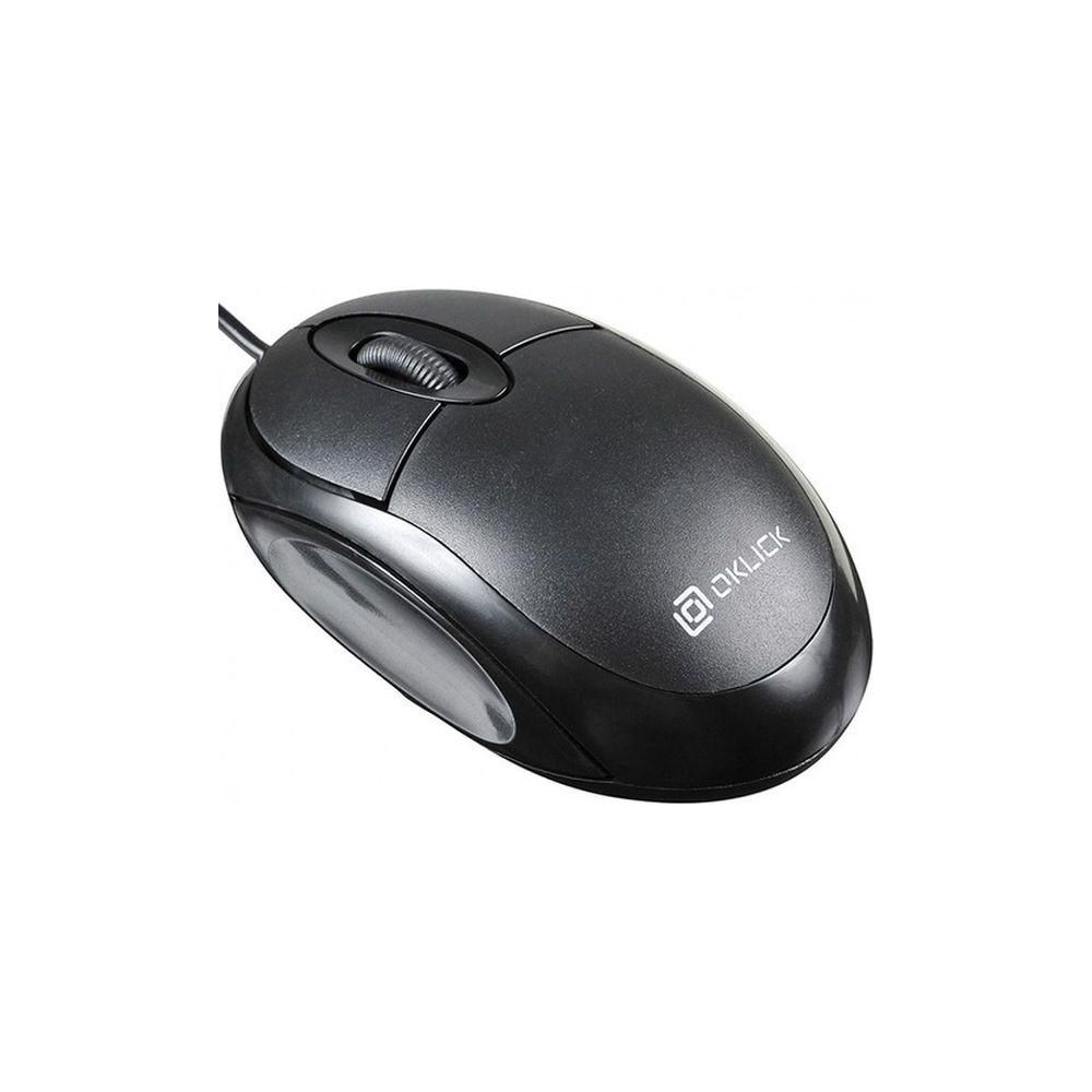 Мышь Oklick 105S, оптическая, проводная, USB, черный [400941]