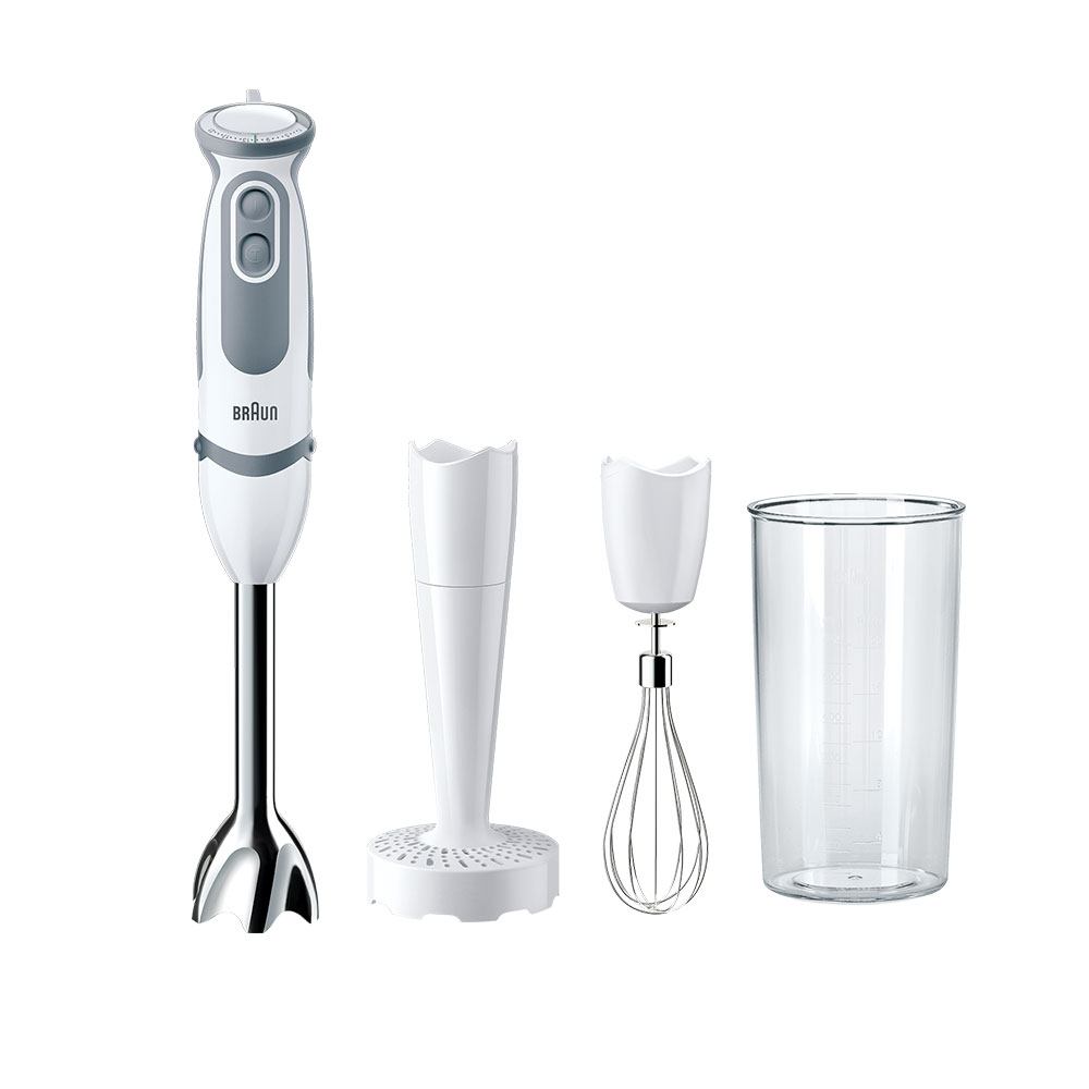 Блендер Braun 4191-MQ5207WH [1000 Вт, скоростей - 21, турборежим, стакан, венчик, белый, серый]