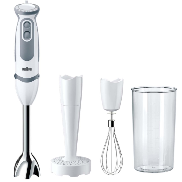 Блендер Braun 4191-MQ5207WH [1000 Вт, скоростей - 21, турборежим, стакан, венчик, белый, серый]