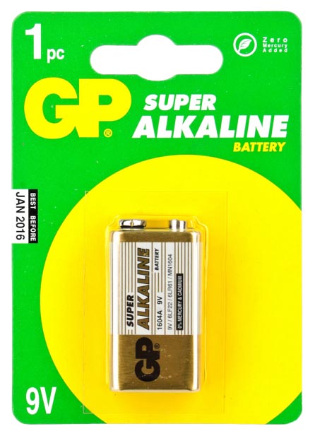 Батарейки GP 1604G-B 10/ 500 (GLF-S1) (02794) (1 шт. в уп-ке) крона [4891199002205]