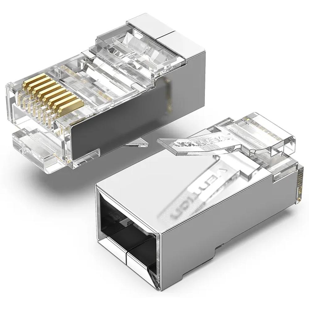 Коннектор RJ-45 8P8C категория 5, экранированный, 10шт., Vention