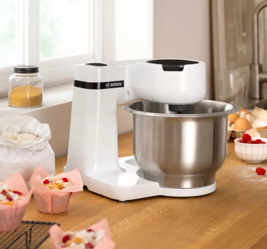 Кухонная машина Bosch MUMS2EW40 [700 Вт, чаша - 3.8 л, соковыжималка, мясорубка, блендер, терка, белый, черный]