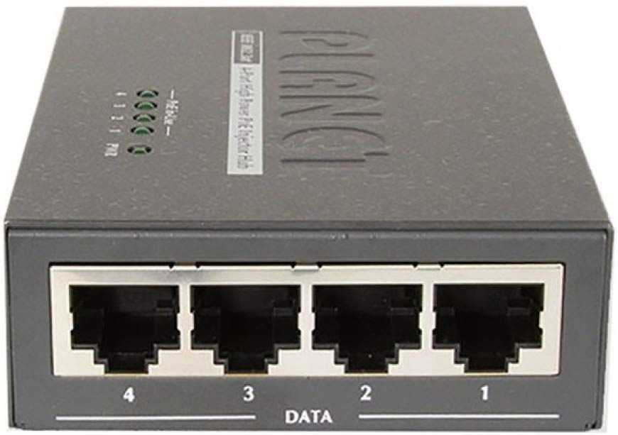 PLANET 4-Port 802.3at 30W High Power over Ethernet Injector Hub - 120W External Power Adapter