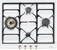 Газовая варочная поверхность SMEG SPR864BGH [эмал. сталь, конф.-4 шт, реш.-чугун, белый, золотистый]