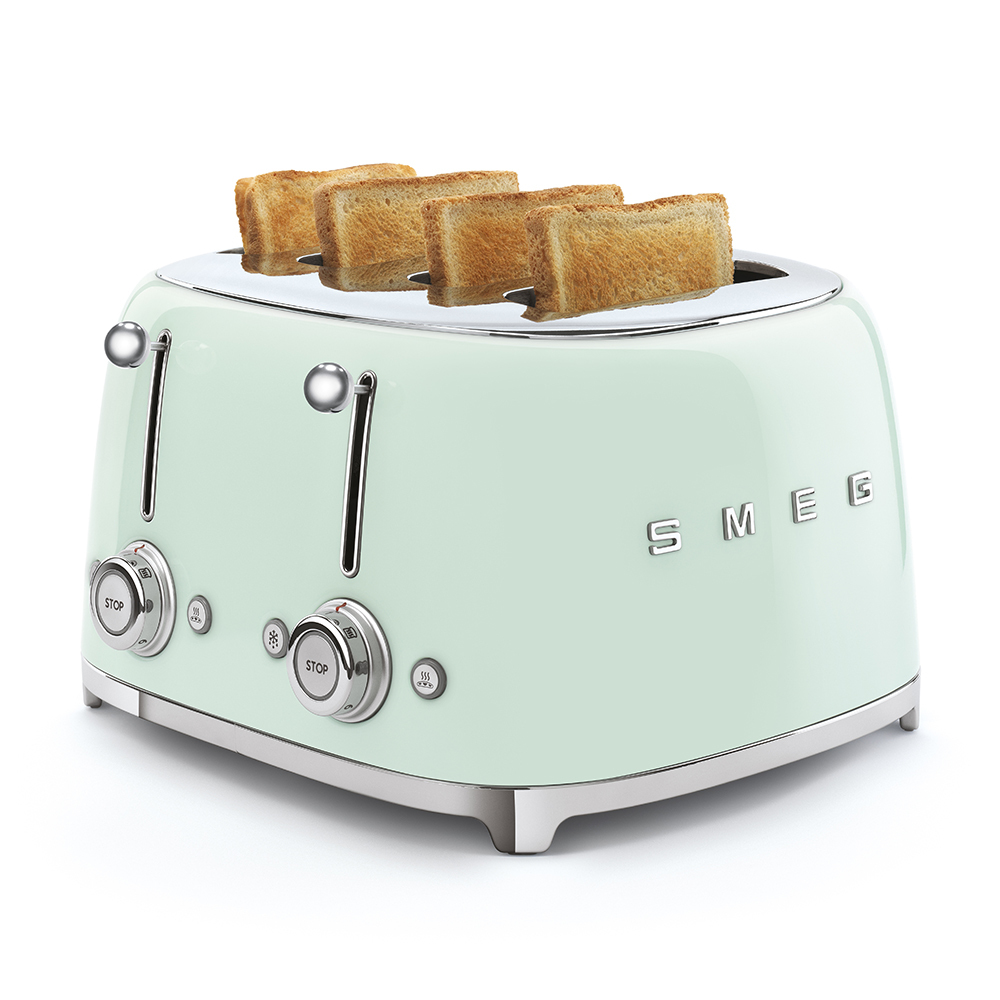 Тостер на 4 ломтика,SMEG TSF03PGEU, пастельный зеленый