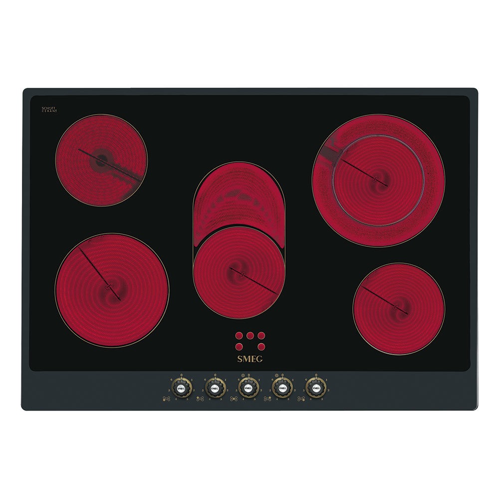 Электрическая варочная поверхность SMEG P875AO [ст-керамика, конф.:5 шт, пов. мех., черный]