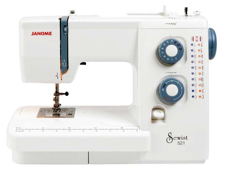 Швейная машина Janome Sewist 521, белый, голубой