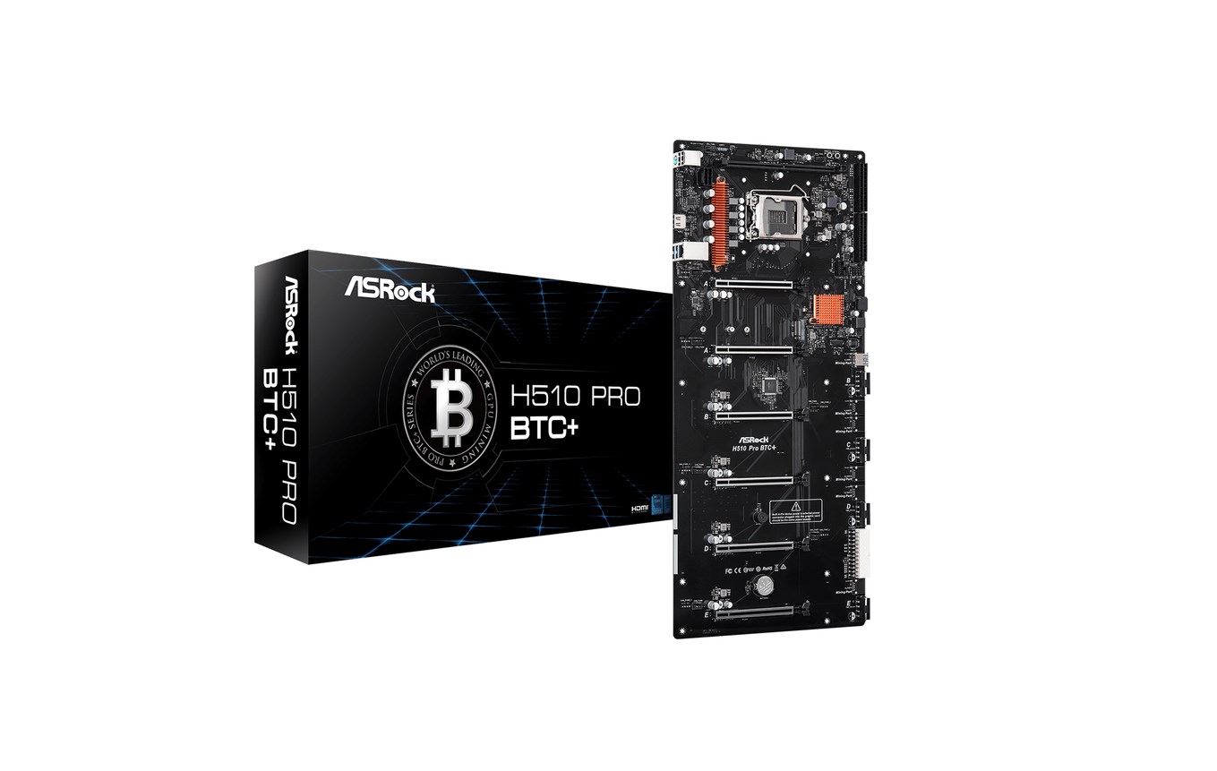 ASRock H510 PRO BTC+ LGA 1200 Intel H510 DDR4 SDRAM 6xPCI-E  HDMI GbLAN SATA