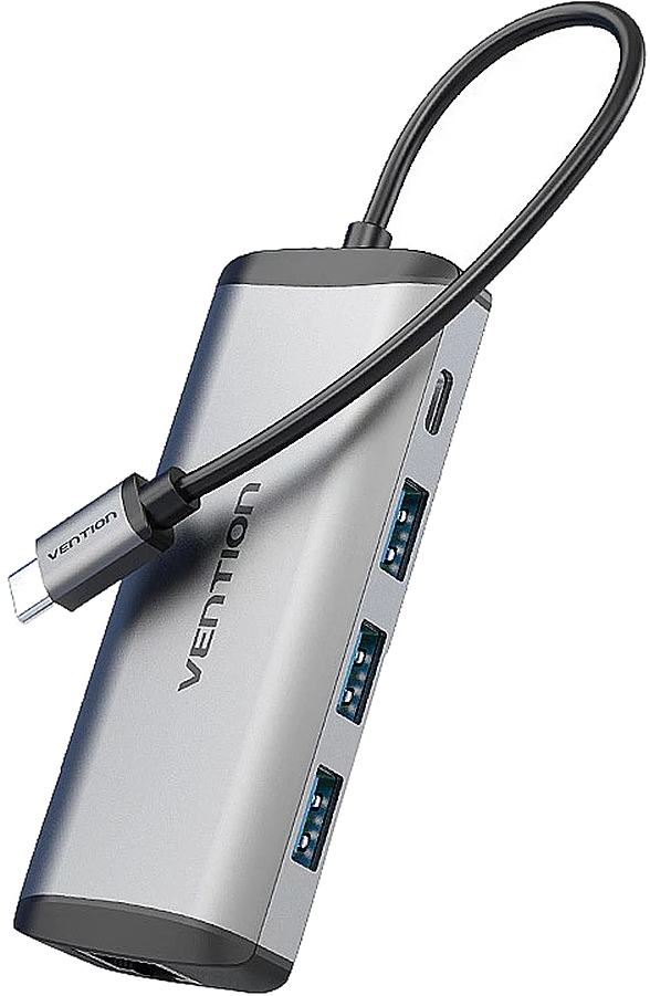 3-port USB Type C Hub Vention TGDHB (OTG USB 3.0 F x 2 / RJ45 F)