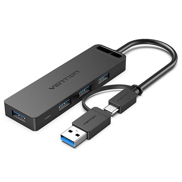 4-port OTG USB 3.0/ USB-С Hub Vention CHTBB Черный