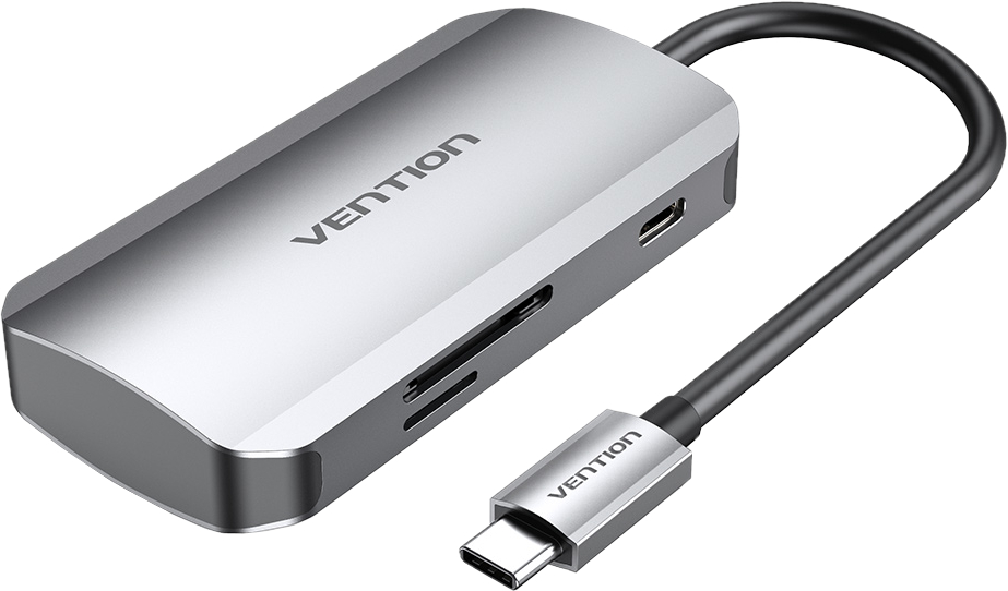 3-port USB Type C Hub Vention TNHHB (3x USB 3.0/SD/TF/PD)