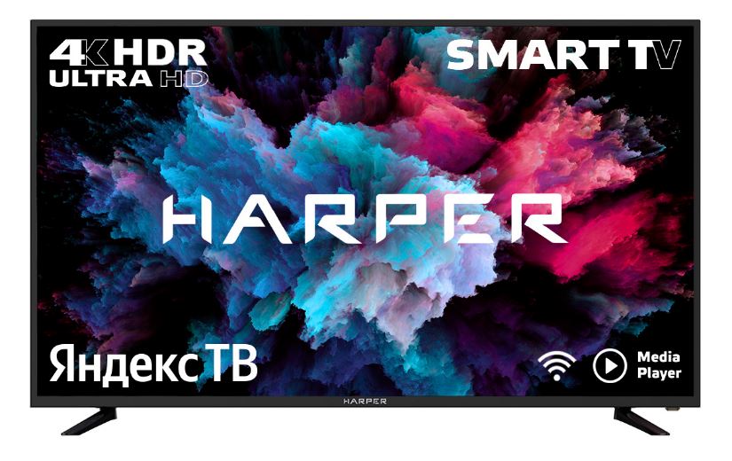 55" Harper 55U660TS (4K UHD 3840x2160, Smart TV) черный