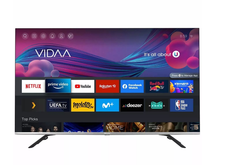55" Hisense 55U8HQ (4K UHD 3840x2160, Smart TV) черный