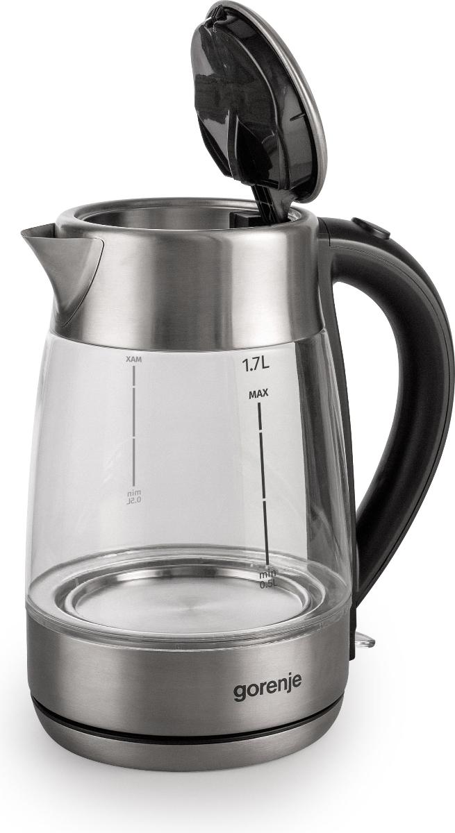 Чайник электрический Gorenje K17GE 1.7л. 2150Вт черный (корпус: стекло)