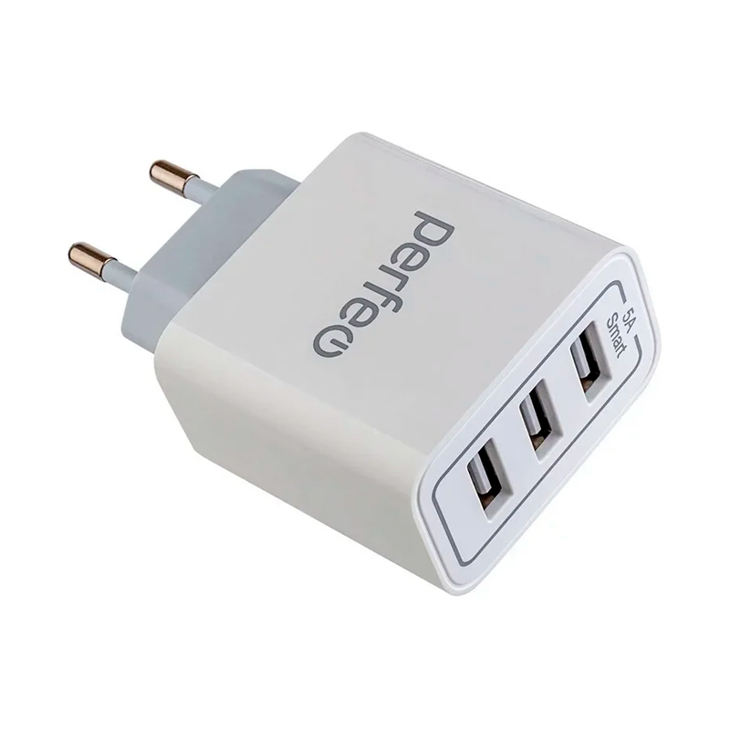 Сетевое зарядное устройство PERFEO I4647 [25 Вт/3xUSB/белый]