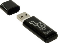 Флешка 16Gb USB 2.0 SmartBuy Glossy Glossy, черный
