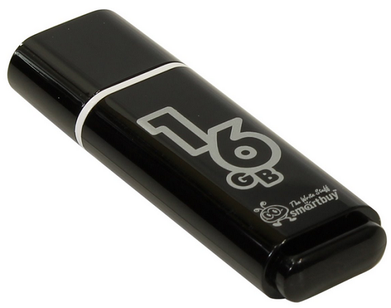 Флешка 16Gb USB 2.0 SmartBuy Glossy Glossy, черный
