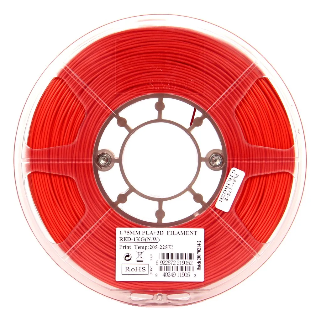 Катушка пластика PLA+ filament, 1.75 mm, red, 1 kg/roll