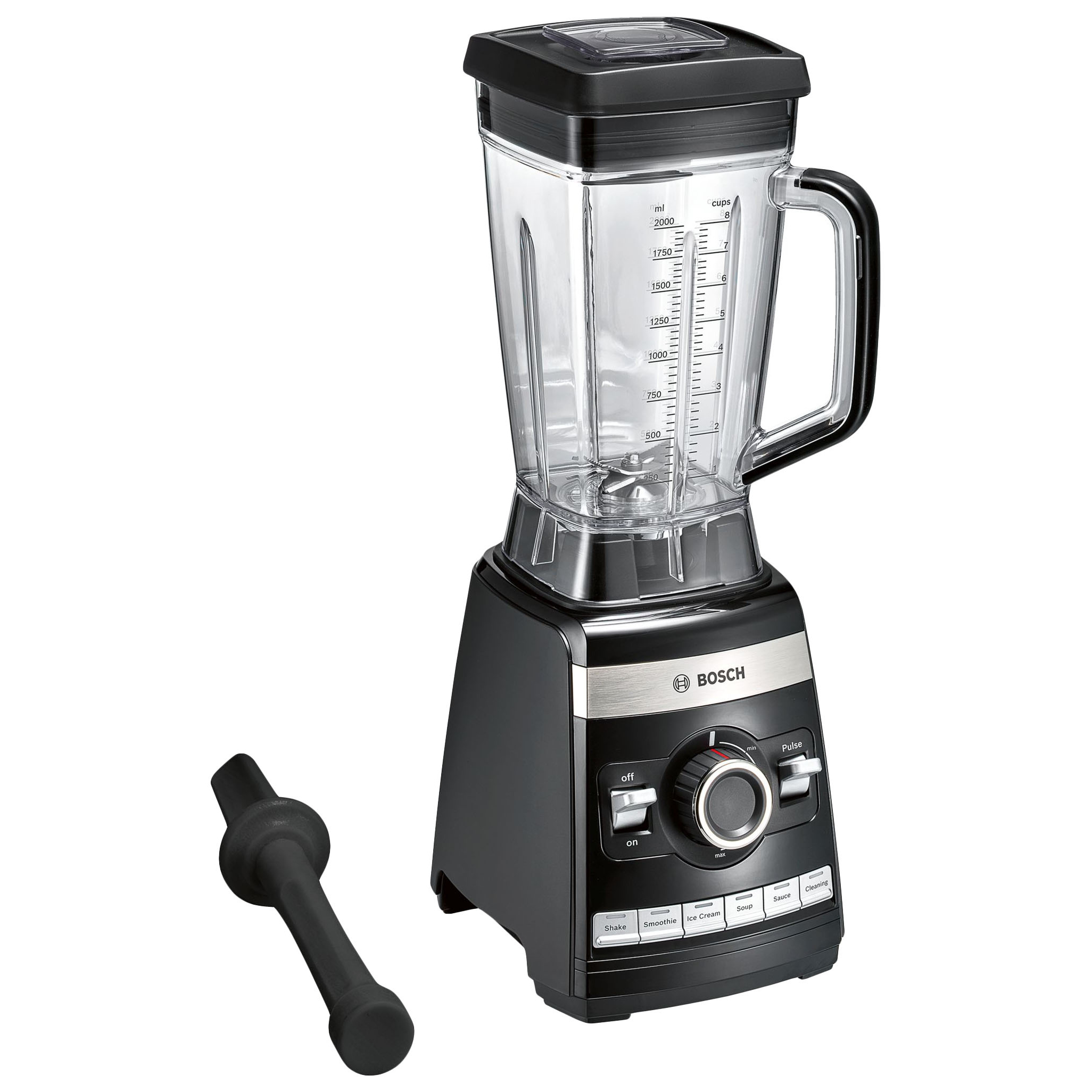Блендер Bosch MMBH6P6B [1600 Вт, 2000 мл, стакан, черный, серебристый]
