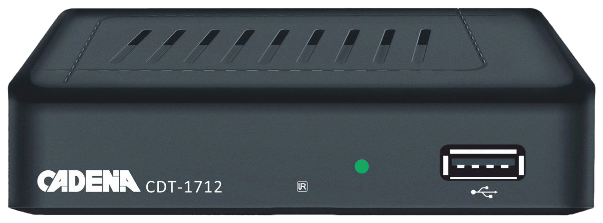Ресивер DVB-T2 Cadena CDT-1712 (TC) черный (046/91/00051350)