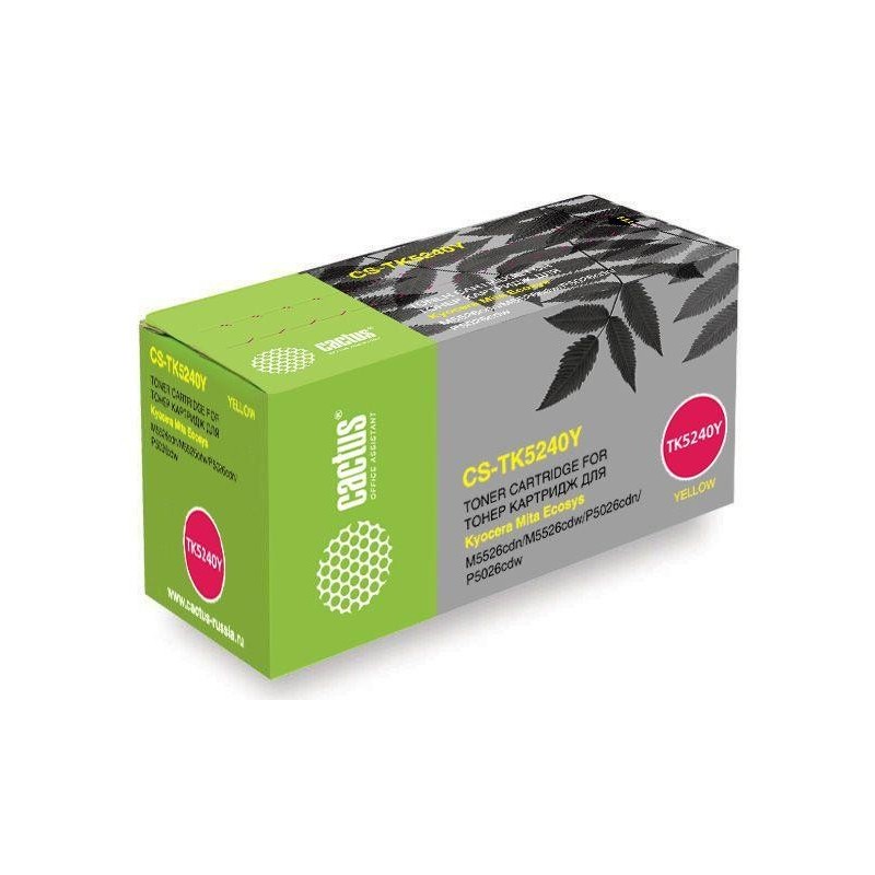 Картридж лазерный Cactus CS-TK5240Y желтый (3000стр.) для Kyocera Ecosys M5526cdn/M5526cdw/P5026cdn