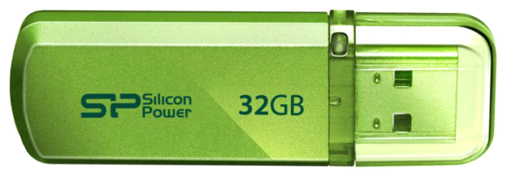 Флеш Диск Silicon Power 32Gb Helios 101 SP032GBUF2101V1N USB2.0 зеленый